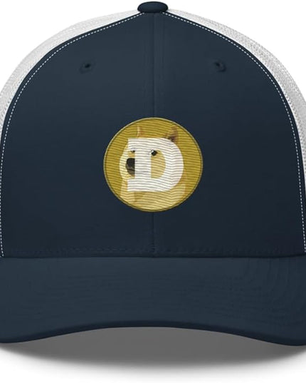 Dogecoin Crypto Embroidered Logo Trucker Cap