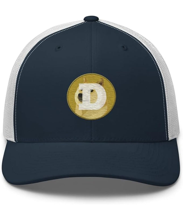 Dogecoin Crypto Embroidered Logo Trucker Cap