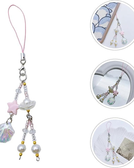 Beaded Shell Phone Chain Charm for Women Bohemian Design Strap Accessory Lanyard for Keys and Bags for Daily Use