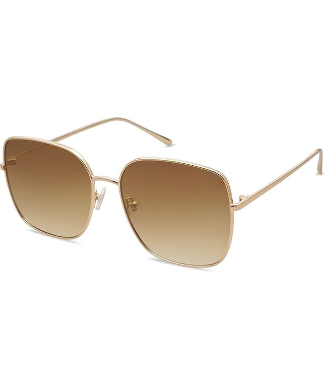 SOJOS Trendy Oversized Square Metal Frame Sunglasses for Women Men Retro Big Flat Lens UV Protection Sunglasses SJ1146