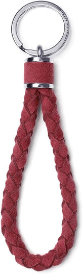 BETTERHUMZ Leather Key Fob Car Weave Keychain Ring Woven Strap Braided Key Chain for Alcantara Accessories