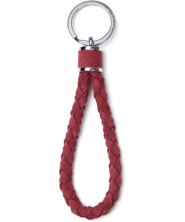 BETTERHUMZ Leather Key Fob Car Weave Keychain Ring Woven Strap Braided Key Chain for Alcantara Accessories