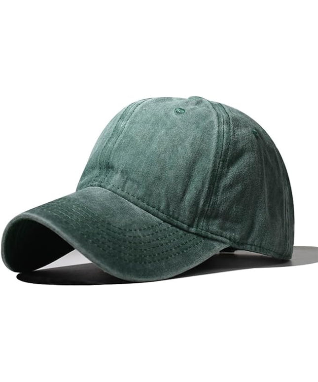 Classic Vintage Distressed Baseball Cap, Washed Cotton, Adjustable Fit