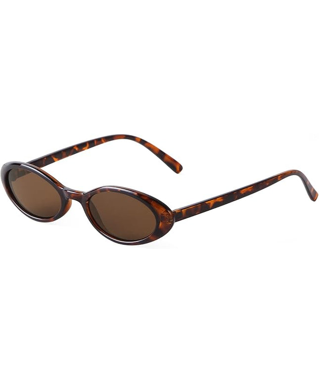 VIA LEECA Trendy Oval Sunglasses Women 90’s Vintage Sun Glasses Fashion Tinted Glasses UV400 Protection