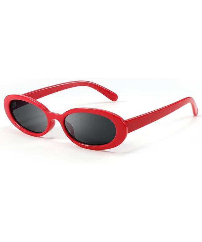 DANAMY Sunglasses Womens Retro Oval Sunglasses for Women Men Fashion Small Oval Sun Glasses 90s Vintage Driving Shades