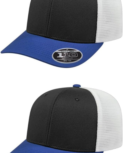 Cap America i8502 Flexfit 110 Premium Mid Profile 6-Panel Mesh Back Trucker Cap Hat w/UV Guard & Adjustable Snapback