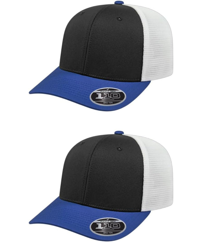 Cap America i8502 Flexfit 110 Premium Mid Profile 6-Panel Mesh Back Trucker Cap Hat w/UV Guard & Adjustable Snapback