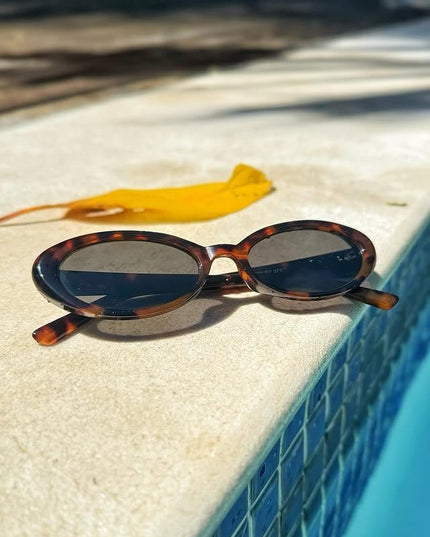 90s Sunglasses for Women Men Retro Small Oval Sunglasses