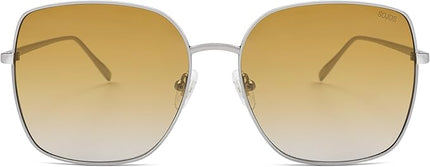 SOJOS Trendy Oversized Square Metal Frame Sunglasses for Women Men Retro Big Flat Lens UV Protection Sunglasses SJ1146