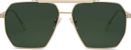 SOJOS Retro Oversized Square Polarized Sunglasses for Women Men Vintage Shades Classic Large Metal Sun Glasses