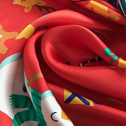 ANDANTINO 100% Real Mulberry Silk Scarf -21'' x 21''- Lightweight Neckerchief –Women Men Small Square Digital Printed Scarves