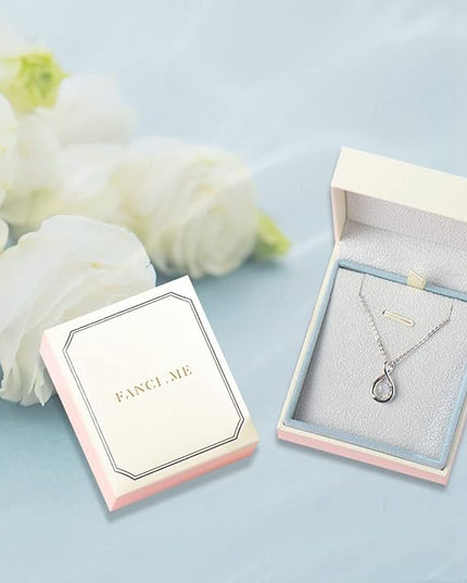 FANCIME Birthstone Necklaces for Women Fine Jewelry Sterling Silver Dainty Infinity Pendant Anniversary Birthday Christmas Gifts for Her Wife Mom Lady Daughter, Chain 16"+2" Extend