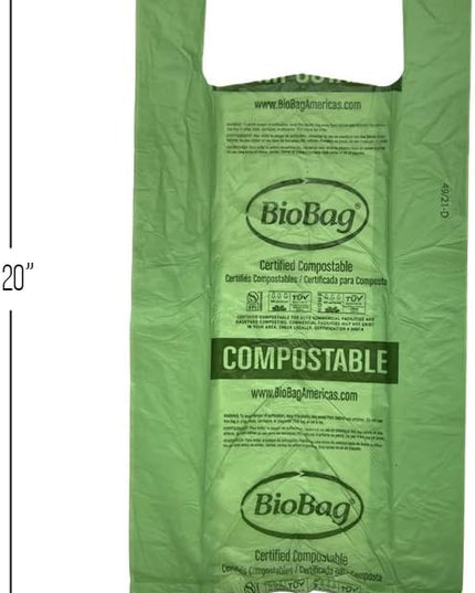 2.6 Gallon Compostable Bags with Handles by BioBag, 150 Count, BPI Certified, Meets ASTM D6400 Standards, Made in USA, Easy-Carry Kitchen Bin Liners