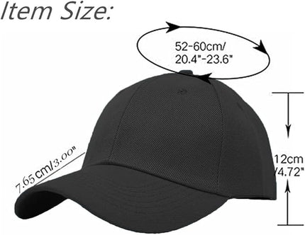 Glory Max Plain Baseball Cap Hook & Loop Strap Adjustable Solid Blank Curved Visor Hat