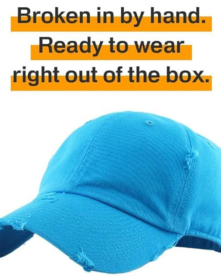 KBETHOS Vintage Washed Distressed Cotton Dad Hat Baseball Cap Adjustable Polo Trucker Unisex Style Headwear
