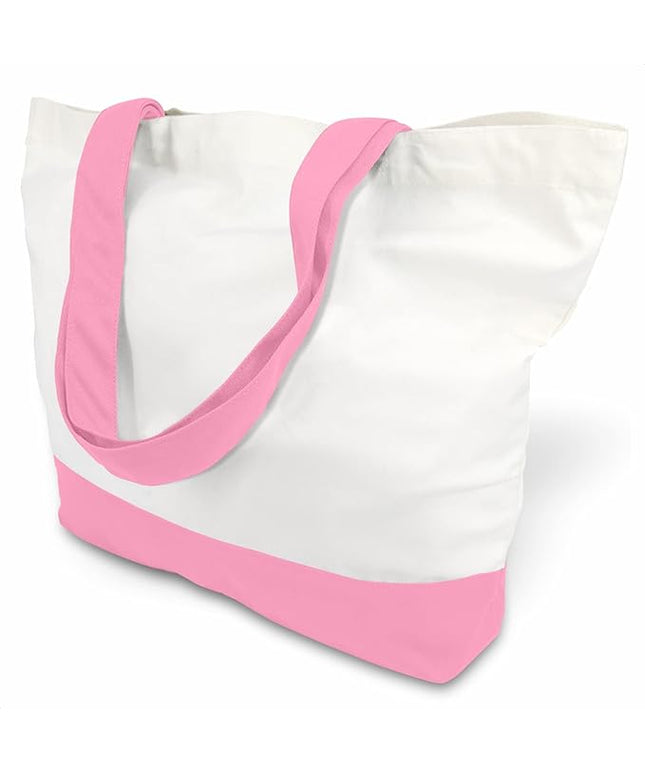 TOPDesign 3-Pack Super Strong Large 12oz Cotton Canvas Tote Bags, Reusable Grocery Shopping Cloth Bags, Fashionable Two-Tone Totes for Crafts, DIY Your Creative Designs