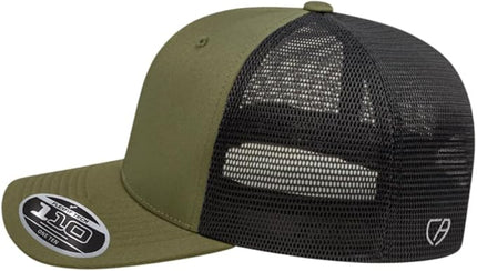 Cap America i8502 Flexfit 110 Premium Mid Profile 6-Panel Mesh Back Trucker Cap Hat w/UV Guard & Adjustable Snapback