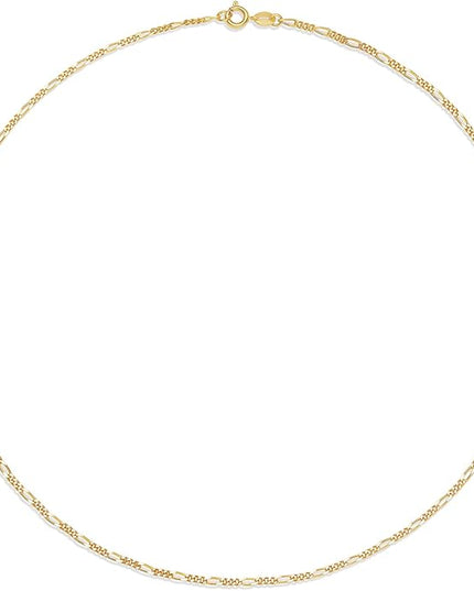 Amazon Essentials 14k Gold or Sterling Silver Plated Figaro Chain Necklace