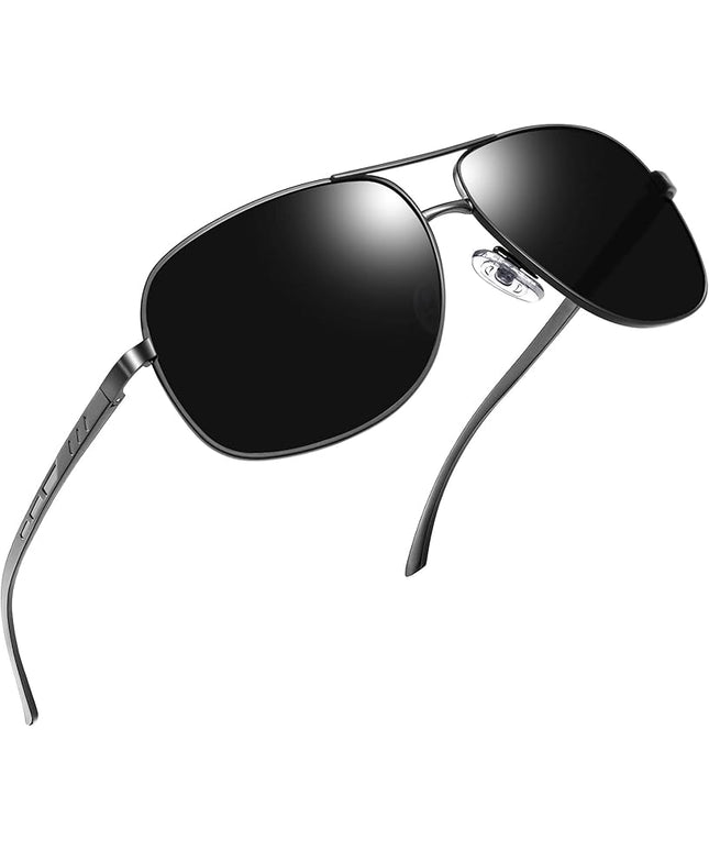 Joopin Polarized Metal Aviation Sunglasses Men, Classic Military Sun Glasses Women, Rectangle Shades UV400 Protection Costume