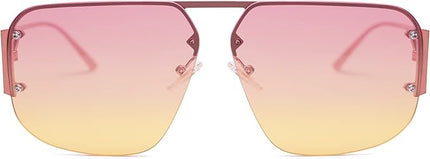 SOJOS Trendy Aviator Sunglasses Mens Womens Retro Metal Rimless Frame Shades Lentes De Sol Para Mujer SJ1192