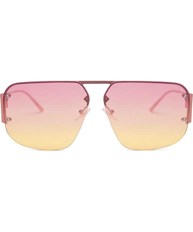 SOJOS Trendy Aviator Sunglasses Mens Womens Retro Metal Rimless Frame Shades Lentes De Sol Para Mujer SJ1192