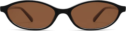 Retro Oval Cat Eye Sunglasses for Women Y2k Trendy Narrow Sunnies Designer Sun Glasses AR82253