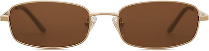SOJOS Small Trendy Rectangle Sunglasses Womens Mens, Retro 80s 90s Y2k Chic Narrow Thin Skinny Sunnies SJ1187