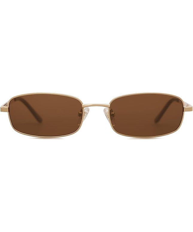 SOJOS Small Trendy Rectangle Sunglasses Womens Mens, Retro 80s 90s Y2k Chic Narrow Thin Skinny Sunnies SJ1187