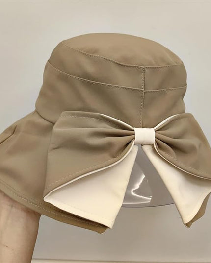 Womens Wide Brim Sun Hats UPF50+ UV Packable Beach Hat Summer Bow Decoration Bucket Cap for Travel