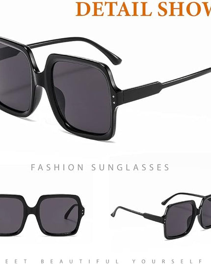 Dollger Oversized Square Sunglasses for Women Big Large Wide Fashion Shades for Men UV Protection Unisex