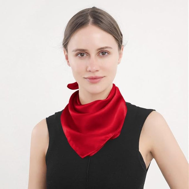 ANDANTINO 100% Real Mulberry Silk Scarf -21'' x 21''- Lightweight Neckerchief –Women Men Small Square Digital Printed Scarves