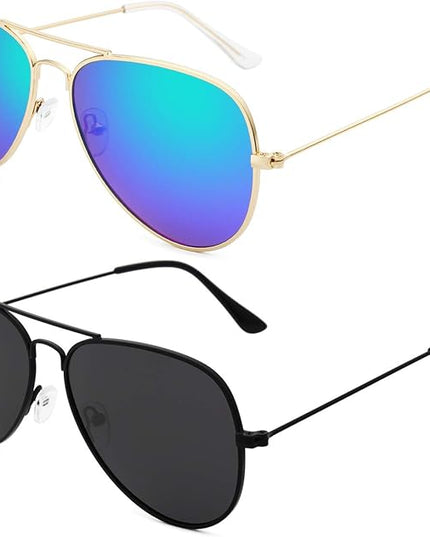 livho Sunglasses for Men Women Aviator Polarized Metal Mirror UV 400 Lens Protection