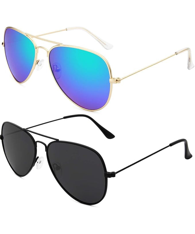 livho Sunglasses for Men Women Aviator Polarized Metal Mirror UV 400 Lens Protection