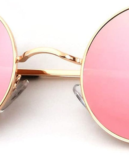 KALIYADI Round Polarized Sunglasses for Men Women Retro Metal Hippie Circle Style Sun Glasses UV Protection