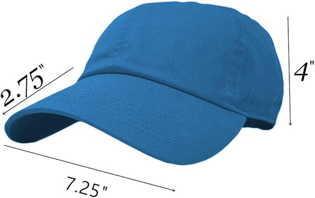 Glory Max 100% Cotton Baseball Cap Classic Plain Low Profile Golf Dad Hat Buckle Adjustable