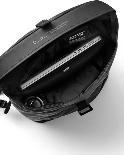 Db Journey Essential Backpack - Travel Backpack with Laptop Compartment for Work, and Gym, Lightweight, Roller Bag Attachment, 12L - Black Out