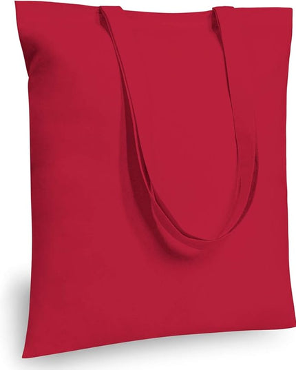 TOPDesign 12-Pack Economical 16"x15" Red Cotton Tote Bag, Lightweight Medium Reusable Grocery Shopping Cloth Bags, Suitable for DIY, Advertising, Promotion, Gift, Activity