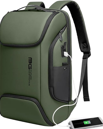 BANGE Business Laptop Smart backpack Can Hold 15.6 Inch Laptop Commute Backpack Carry on bag for men and women (Green)