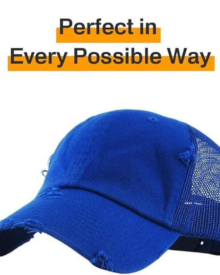 KBETHOS Vintage Washed Distressed Cotton Dad Hat Baseball Cap Adjustable Polo Trucker Unisex Style Headwear