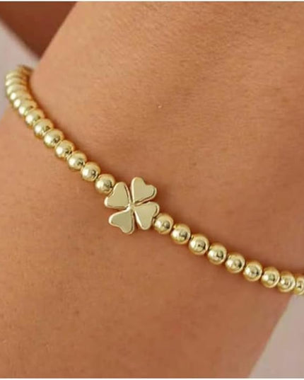 Gold Bracelets for Women 14K Gold Beaded Bracelets Stackable Bracelets for Women Gold Charm Bracelet Non Tarnish Gold Jewelry for Women Trendy