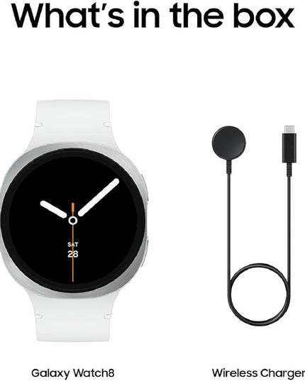 Samsung Galaxy Watch 8 (2025) 44mm Bluetooth Smartwatch, Cushion Design, Fitness Tracker, Sleep Coaching, Running Coach, Energy Score, Heart Rate Tracking, Silver [US Version, 2 Yr Warranty]