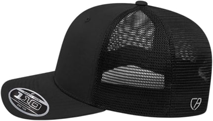 Cap America i8502 Flexfit 110 Premium Mid Profile 6-Panel Mesh Back Trucker Cap Hat w/UV Guard & Adjustable Snapback