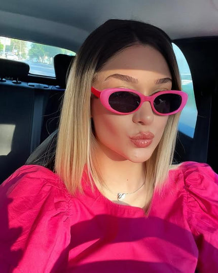 90s Sunglasses for Women Men Retro Small Oval Sunglasses