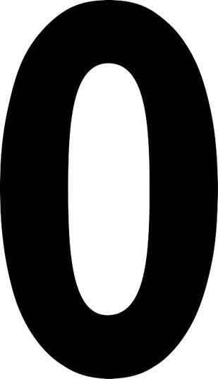 Mighty Line 0 Number Die Cut Location Markers, Large Decal Stickers for Pallet and Machinery Marking, Heavy-Duty, Peel and Stick Adhesive, Industrial Quality, 6"x10", Pack of 10, White
