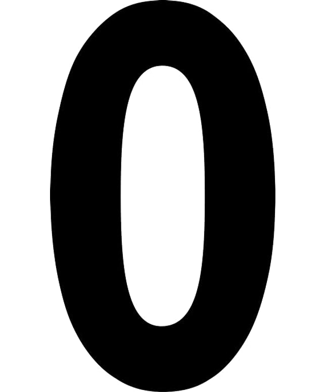 Mighty Line 0 Number Die Cut Location Markers, Large Decal Stickers for Pallet and Machinery Marking, Heavy-Duty, Peel and Stick Adhesive, Industrial Quality, 6"x10", Pack of 10, White