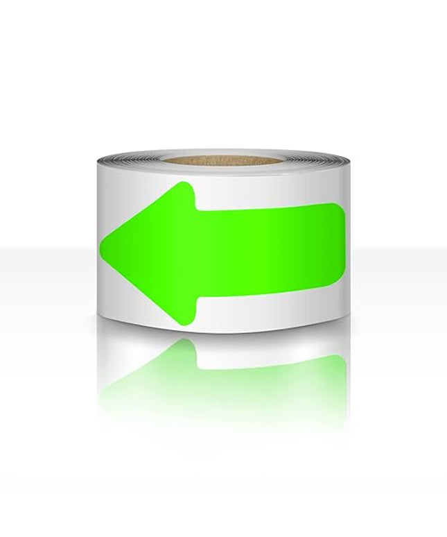 Arrow Floor Sticker Tape 3"×6" Arrow Floor Marking Sticker Sign 200 PCS Arrow Decal Tape Fluorescent Green