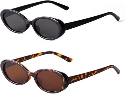 90s Sunglasses for Women Men Retro Small Oval Sunglasses