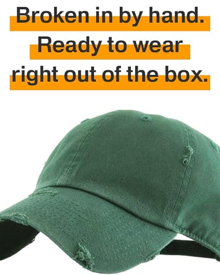 KBETHOS Vintage Washed Distressed Cotton Dad Hat Baseball Cap Adjustable Polo Trucker Unisex Style Headwear