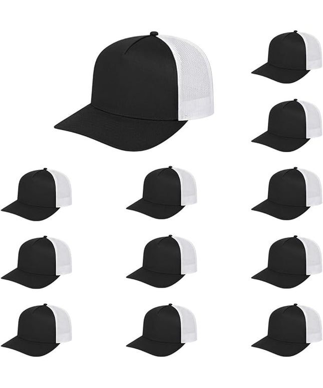 Cap America i3039 Classic 5 Panel Mid Profile Structured Trucker Mesh Back Cap w/ & Adjustable Snapback