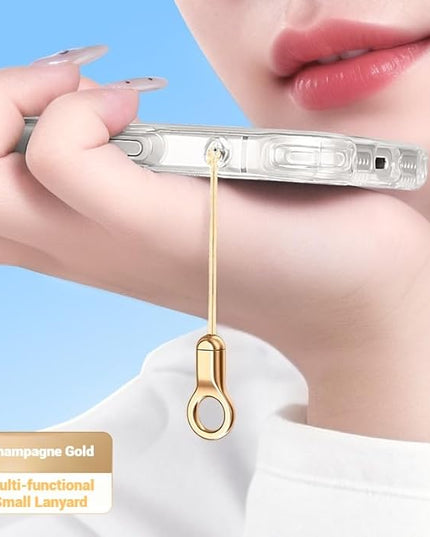 Phone Tether Tab & Cell Phone Charms Split Ring Strap 360° Swivel Clip Ultra Thin Stainless Steel Universal Lanyard Patch Cords DIY String for All Phone Cases Hanging USB Drive Keychain Accessories